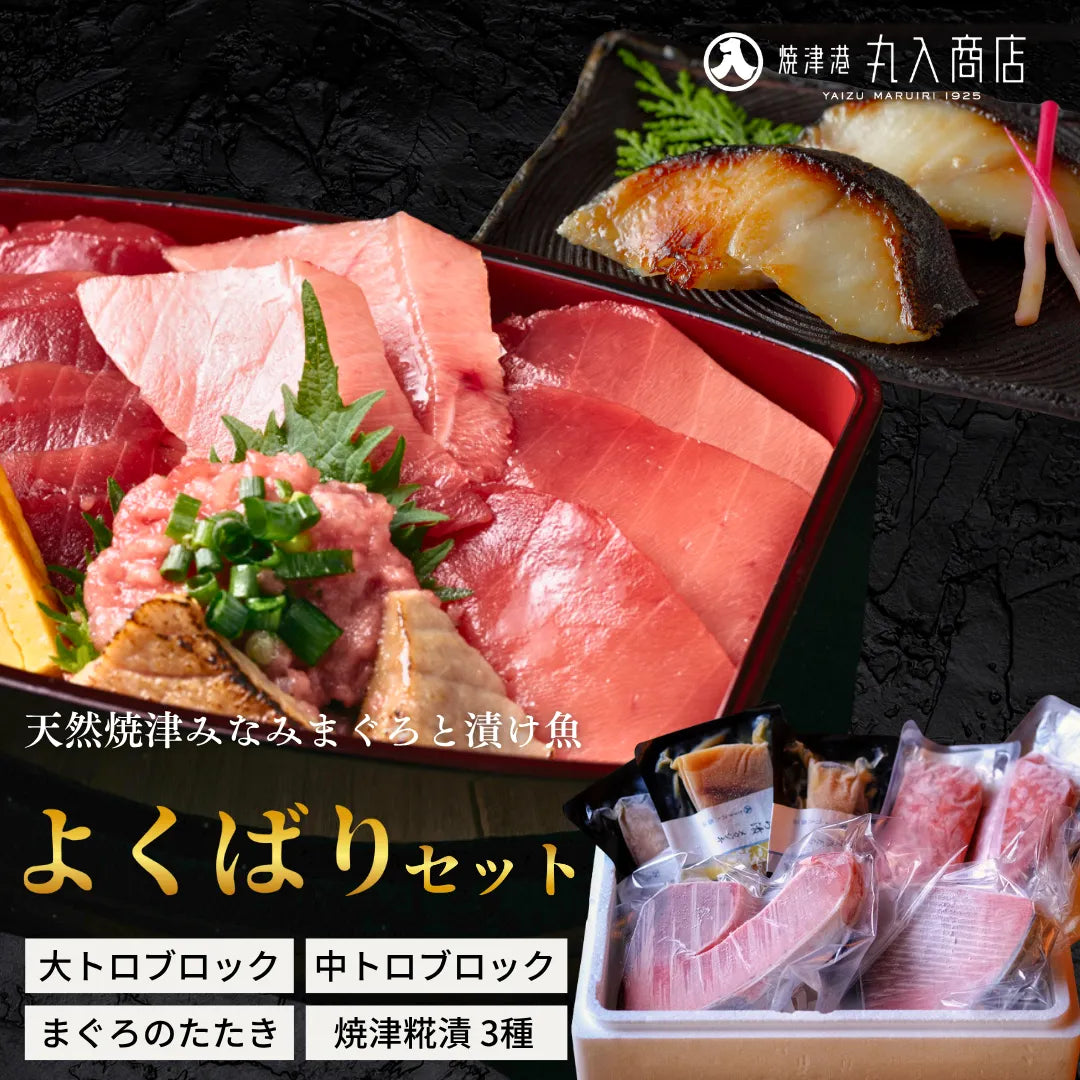 まぐろ専用 みなみまぐろと漬け魚よくばりセット〈大トロ・中トロ・たたき・漬け魚